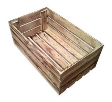 Декоративный деревянный ящик реечный с обжигом